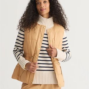 Cinched waist puffer vest